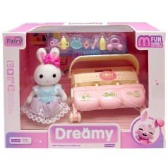 Игровой набор с флоксовой фигуркой "Зайка с детской коляской"