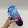 Бутылка для воды 800 мл, трубочка, в пакете (фиолетовый)