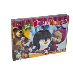 Мягкие пазлы "Маша и медведь: пингвинчик", 35 эл. 