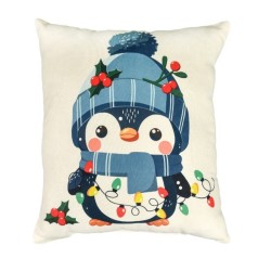 Подушка микровелюр "Рождественские огоньки" 35х40 см