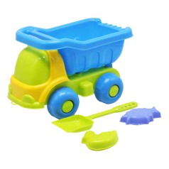 Пластиковый грузовик + песочный набор, салатово-голубой