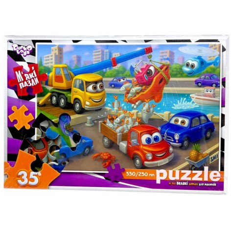 Мягкие пазлы 35 элементов (МАШИНЫ рыбаки)