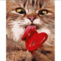 Картина по номерам "Котик с леденцом" ★★★