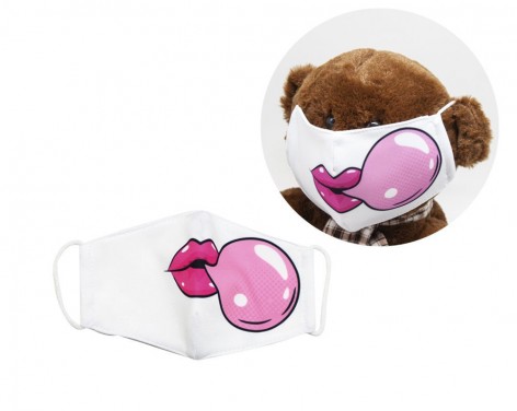 Многоразовая 4-х слойная защитная маска "Bubble Gum" размер 3, 7-14 лет (белый)