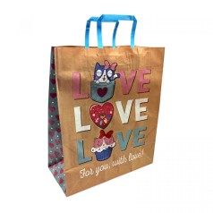 Пакет бумажный с ручками "LOVE" 32х15х38 см
