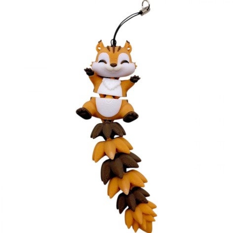 3D Брелоки FLEXI SQUIRREL LONG TAIL/ БЕЛКА ХВОСТИК KEYCHAIN, 3D печать