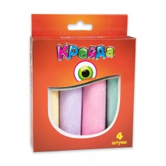 Крейда велика кругла, 4 штуки, різнокольорова