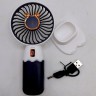 Вентилятор аккумулятор: 3.7 V, USB, легкий корпус, низкий шум, подставка, (синий)