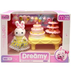 Игровой набор с флоксовой фигуркой "Зайка с тортом"