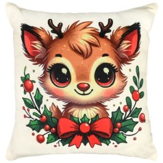 Подушка микровелюр "Помощник Санты" 35х35 см