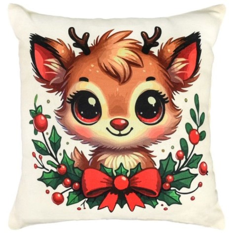 Подушка микровелюр "Помощник Санты" 35х35 см