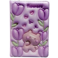 Блокнот 3D.Мишка , ФОРМАТ А5 (ФИОЛЕТОВЫЙ)