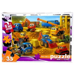 Мягкие пазлы 35 элементов (СТРОИТЕЛЬНАЯ ТЕХНИКА)