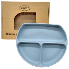 Тарелка секционная силикон (голубая)