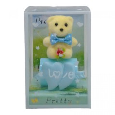 Ведмедик з серцем Love блакитний