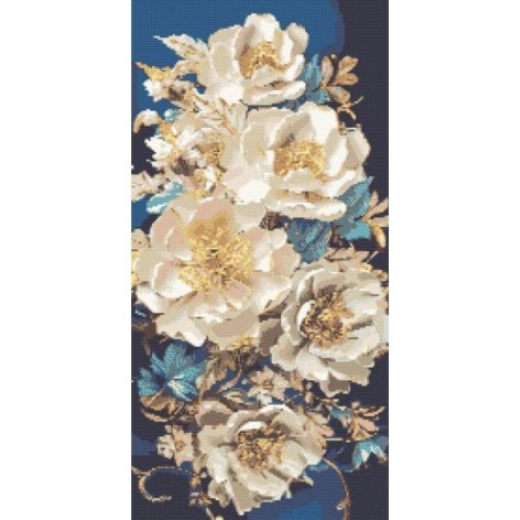 Алмазная мозаика "ЯРКИЕ ПИОНИИ" 40х80 см