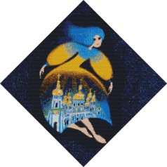 Алмазная мозаика "Берегиня Михайловская @MOSYAKART" 40х40см