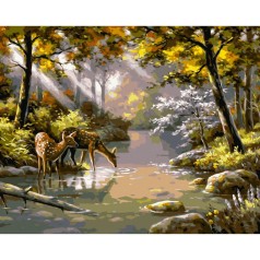 Картина по номерам "Лань у водоема" 40x50 см