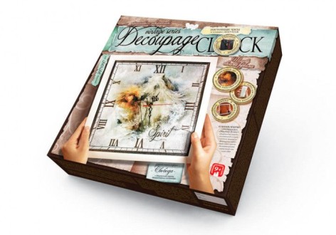 Комплект креативного творчества "Decoupage Clock", с рамкой,  DKC-01-02