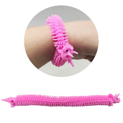 Браслет  Динозаврики рожевий