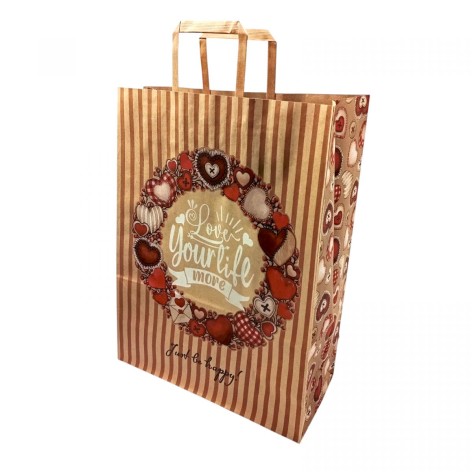 Пакет бумажный с ручками бурый 32х15х42см.