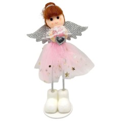 Іграшка декор новорічна ЛЯЛЬКА (РОЖЕВА)