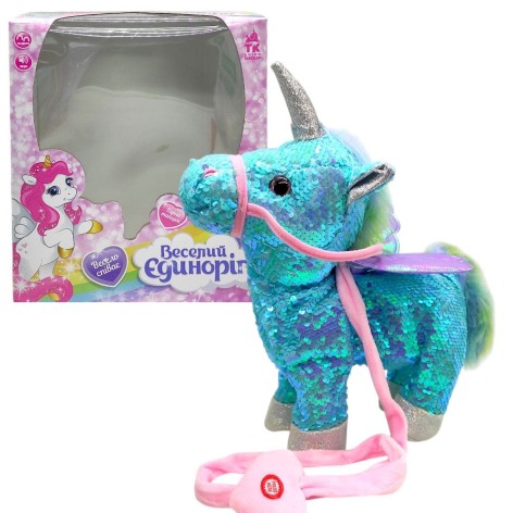 Интерактивная игрушка "Веселый единорог", поет, танцует (БИРЮЗОВЫЙ)