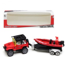 Машина з причепом Truck & Trailer, червона.