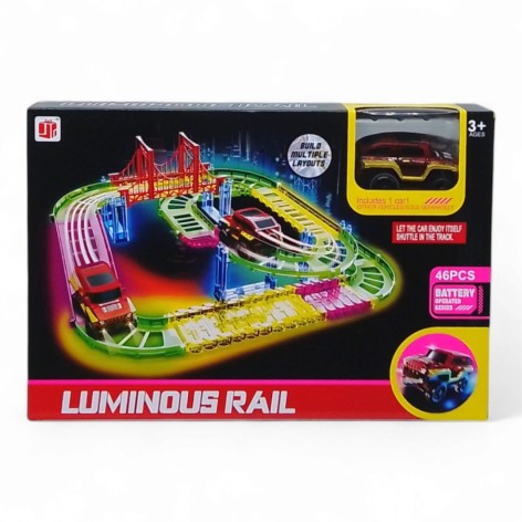 Трек Magic Track Lumimous Rail 46 элементов батар. светящийся в темноте короб. 34*6*23см
