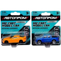 Машина металлическая АВТОПРОМ, 1:64, микс видов (планшет 10*3,5*12 см)