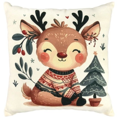 Подушка микровелюр "В предвкушении праздника" 35х35 см