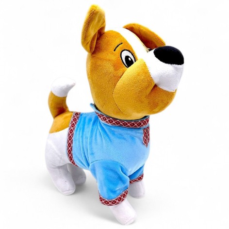 Мягкая игрушка "Пес Патрон в вышиванке" 28 см (ГОЛУБОЙ)