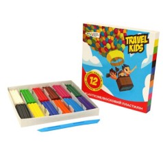 Пластилин восковый "Travel Kids", 12 цветов