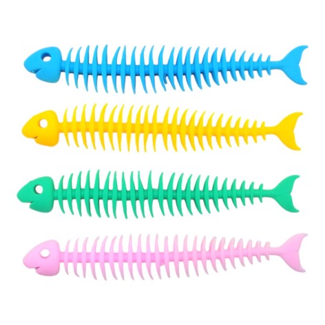 Гумовий браслет тягнучка риба скелет, мікс, 1 штука