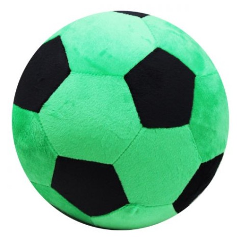 М'яка іграшка-подушка М'ячик футбольний, зелений з чорним