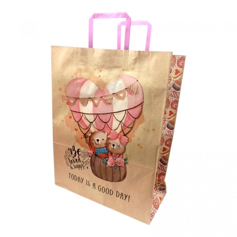 Пакет бумажный с ручками бурый 32х15х42см.