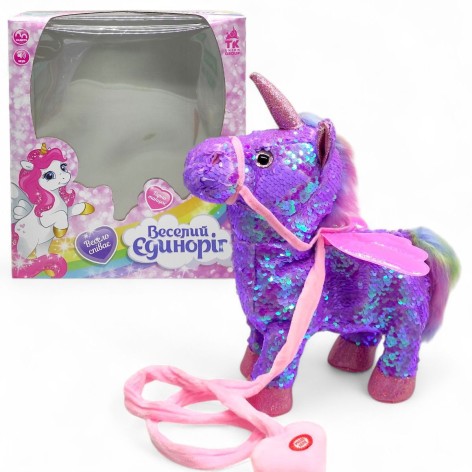 Интерактивная игрушка "Веселый единорог", поет, танцует (ФИОЛЕТОВЫЙ)