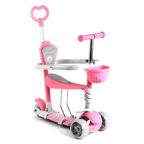 Самокат 5в1 "Best Scooter", із захисним бампером (рожевий)