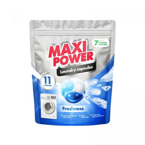 MAXI POWER Капсулы для стирки универсальные Свежесть 11шт