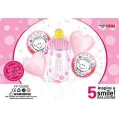 Набір кульок "Пляшечка рожева" 5 шт