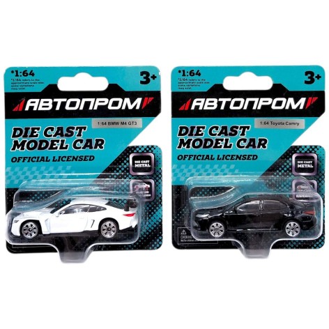 Машина металлическая АВТОПРОМ, 1:64, микс видов (планшет 10*3,5*12 см)