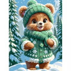 Картина по номерам "Мишка в лесу" 30х40 см