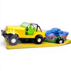 Машинка "Джип с катером", Желтый