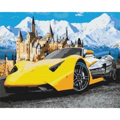 Картина по номерам "Lamborghini возле замка" ★★★