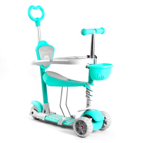 Самокат 5в1 "Best Scooter", із захисним бампером (бірюзовий)