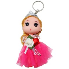 Кукла-брелок "Принцесса", малиновая (11 см)