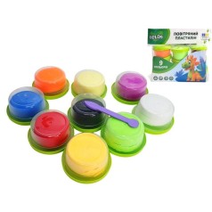 Набор для лепки с воздушным пластилином в стаканчиках, 9 цветов