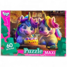 MAXI PUZZLE 60 "ЕДИНОРОГИ С ТОРТОМ"