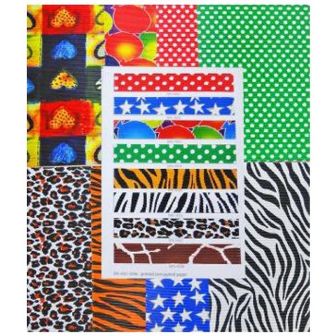 Набір гофрованого паперу з малюнком 20 * 30см, 180г / м2, 8 кольорів