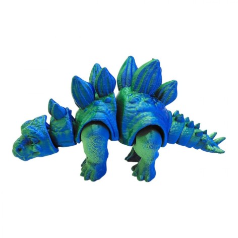 Игрушка подвижная 3D Динозавр 18 см, Стегозавр (ИЗУМРУДНЫЙ)
